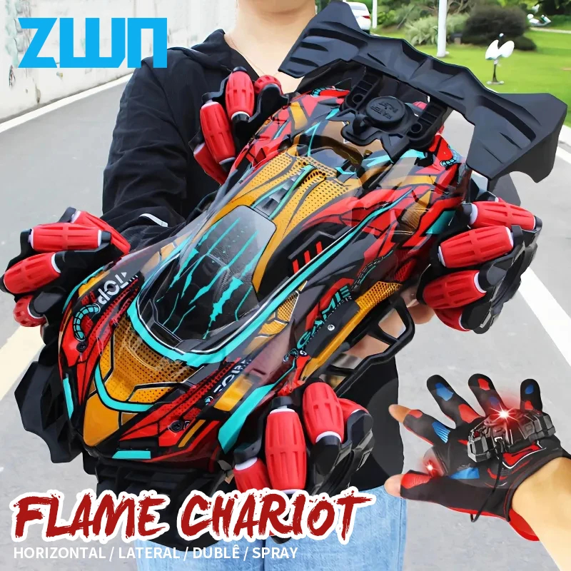NM59431 F1 RC Drift Car with Music LED Lights 2.4G Glove Gesture Radio Remote Control Stunt Cars 4WD Electric Children Toy - Multi Color