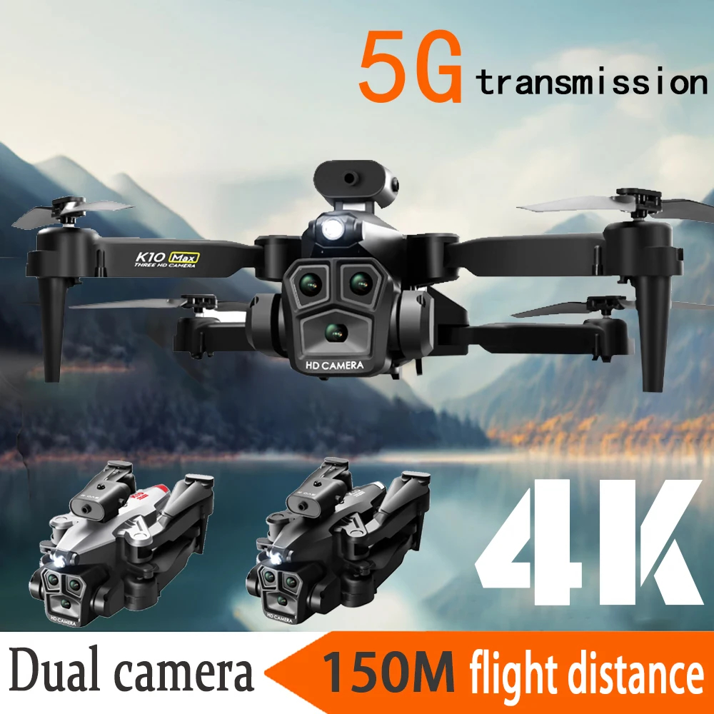 NM59436 Max Triple Camera Drone with Camera RC Obstacle Avoidance Mini Drone Professional Drone with Lights Quadcopter Aerial Drone