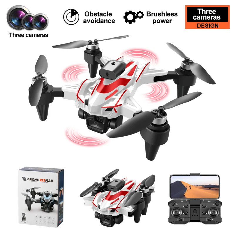 NM59561 Drone 360 Deg Laser Obstacle Avoidance Brushless Motor 4K HD Three Camera GPS Return Parking Apron RC Quadcopter Drone Toys