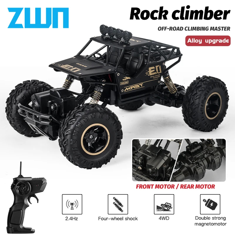NM59649 1-16 4WD RC Car with LED Lights Radio Remote Control Cars Buggy Off-Road Control Trucks Boys Toys for Children