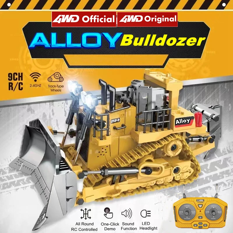 NM59486 Remote RC Bulldozer Truck Car Crawler Type Alloy Shovel Engineering for K-Lift Heavy Excavator Children Toys Gifts for Kids -  UNO1RC