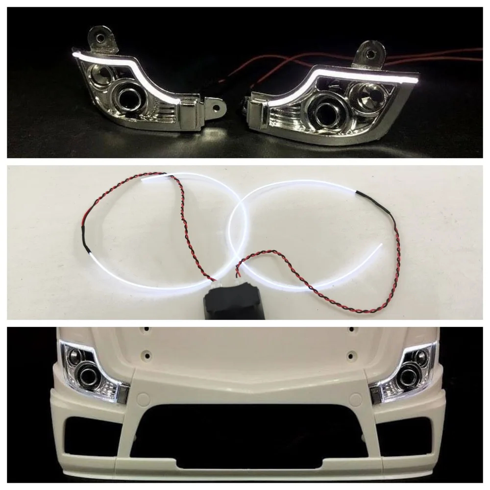 NM59498 Pair of Front Daytime Driving Lights Lamp for 1 by 14 Tamiya Truck Tractor Benz DIY Upgrade Parts