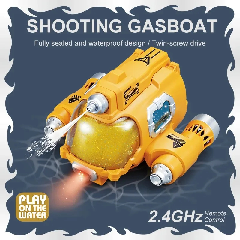 NM59645 RC Boat Toys Remote Control Boat Waterproof Spray Swimming Pool Two Person Battle Kids Toys for Boys Birthday Gift