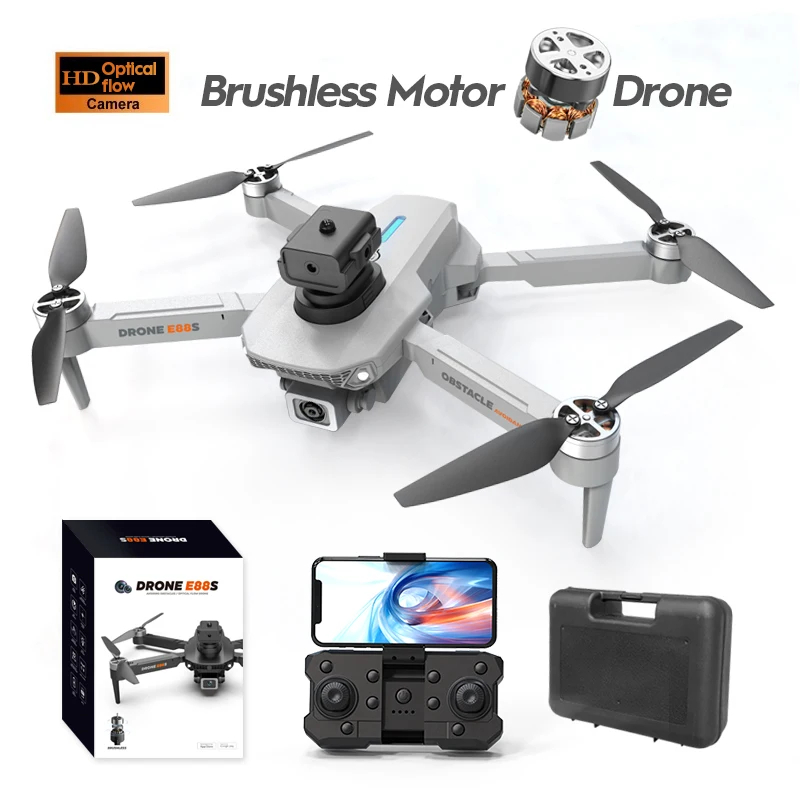 NM59718 Professional Drone 4K HD Dual Camera Optical Flow Obstacle Avoidance Brushless Motor Folding Quadcopter RC Helicopter Toy