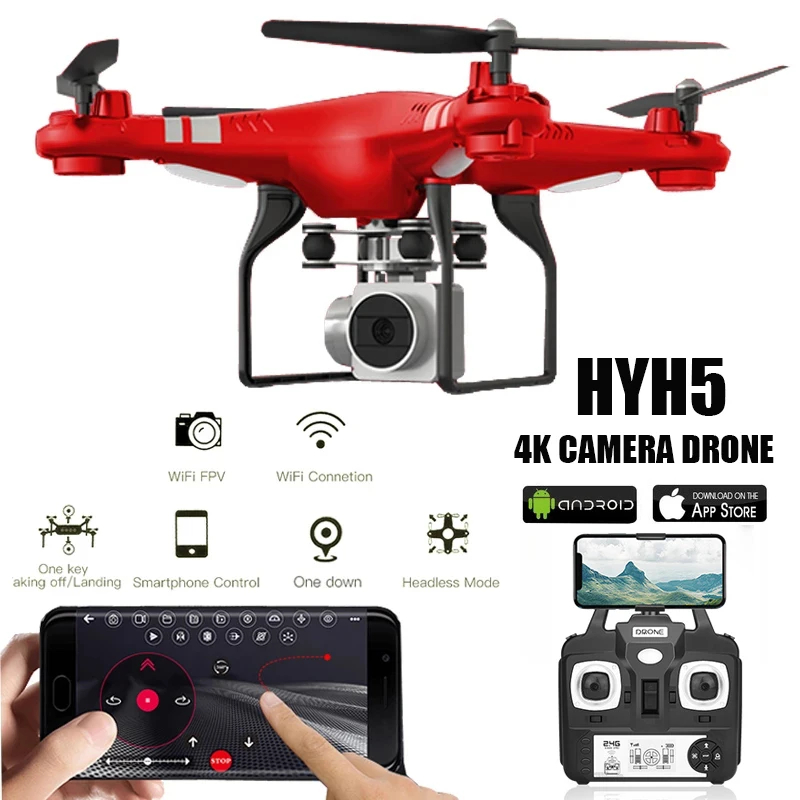 NM59775 Drone with Camera HD 4K Wi-Fi Real Time Video Altitude Headless One Key Return Quadcopter FPV Remote Control Helicopter Toys