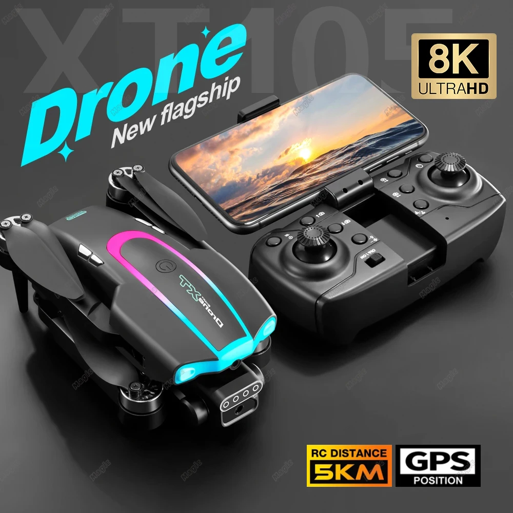 NM59860 GPS Drone Professional 8K HD Dual Camera Wi-Fi FPV Brushless Motor Dual Engine Foldable Quadcopter RC Mini Helicopter Toys