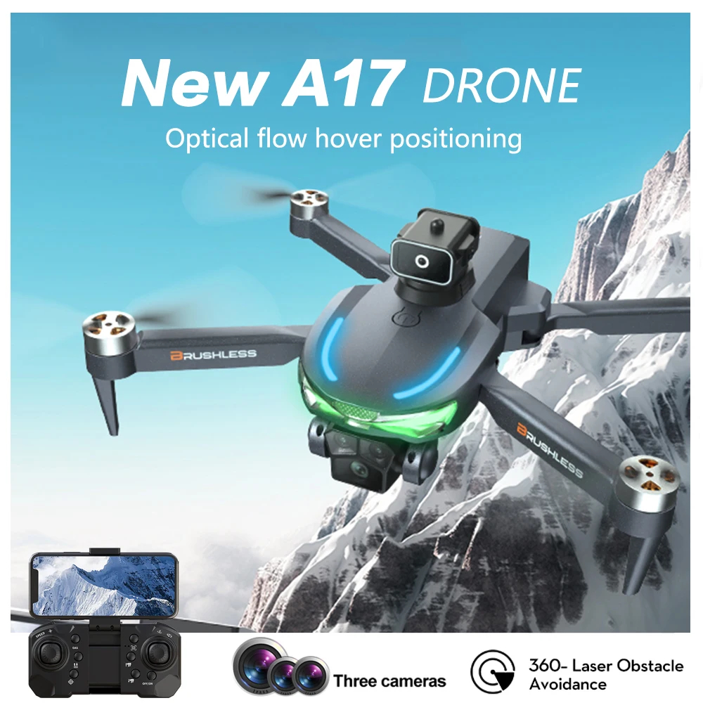 NM59940 Drone Wi-Fi FPV 360 deg Laser Obstacle Avoidance Brushless Motor Optical Flow Localization 4K HD Dual Camera RC Quadcopter Toys