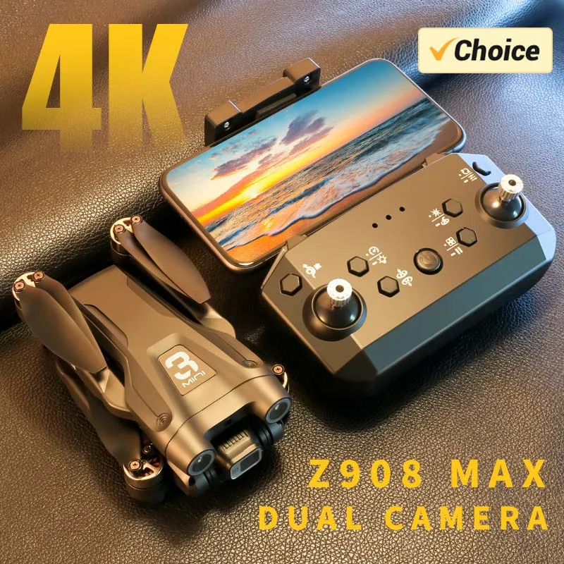 NM60122 Z908 Pro Drone Professional 4K HD Camera Drone Optical Flow Localization Obstacle Avoidance Aerial Photography RC Quadcopter - Gray & Black