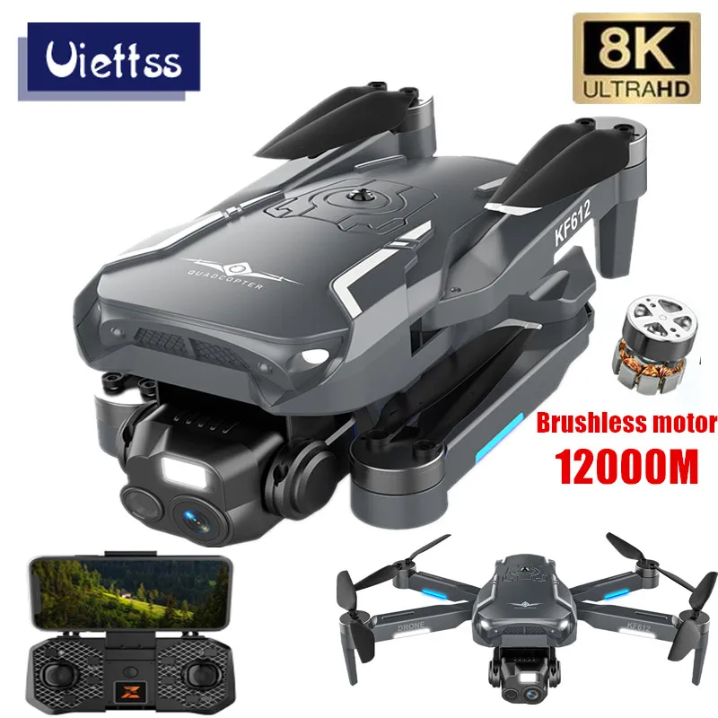 NM60419 KF612 8K Dual Camera Drone Optical Flow Quadcopter Brushless Aircraft Obstacle Avoidance RC Helicopter Toys