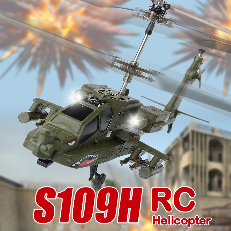 NM60455 SYMA S109h 3.5CH RC Helicopter Fixed Height Anti Drop Armed Drone Children Toy Birthday Gift