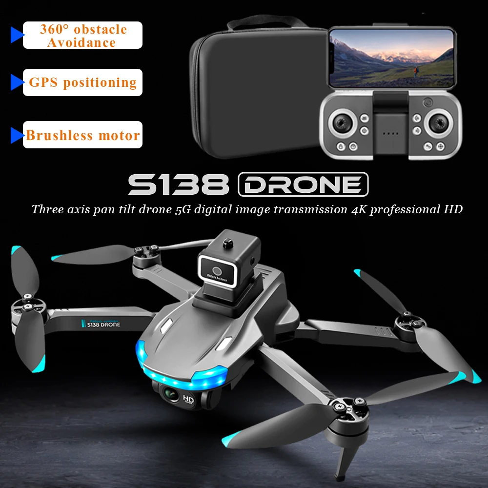 NM60489 GPS Drone 4K Professional Dual Camera 5G Wi-Fi Obstacle Avoidance Folding Quadcopter Aerial Photography RC Drone with Camera