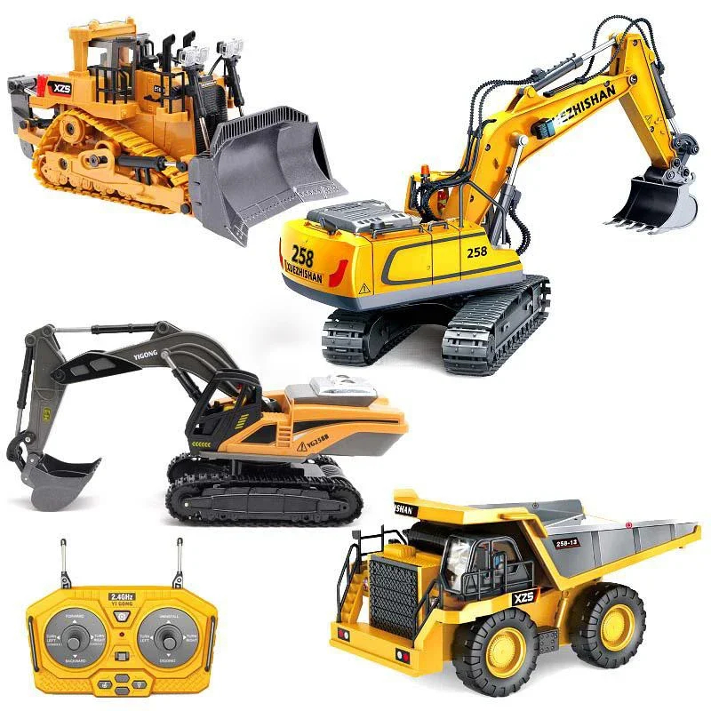 NM60524 Alloy Excavator Bulldozer Dump Remote Control for K-Lift Tipper Truck Engineering Vehicle Combination Simulation Model Toy
