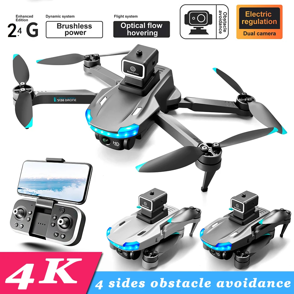 NM60544 Drone 4K Professional Dual Camera Wi-Fi FPV 360 Deg Obstacle Avoidance Folding Quadcopter Brushless RC Drone with Camera