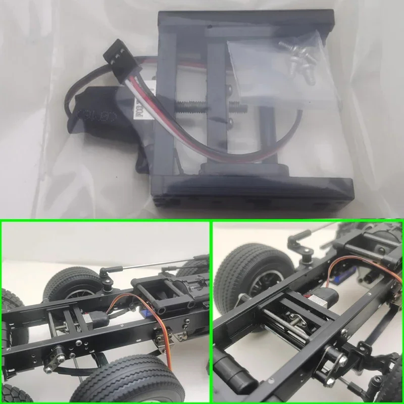 NM60591 Simulation Metal Black Lift Axle Modification Set for 1 by 14 Tamiya RC Truck Car Scania DIY Parts Toys - Black