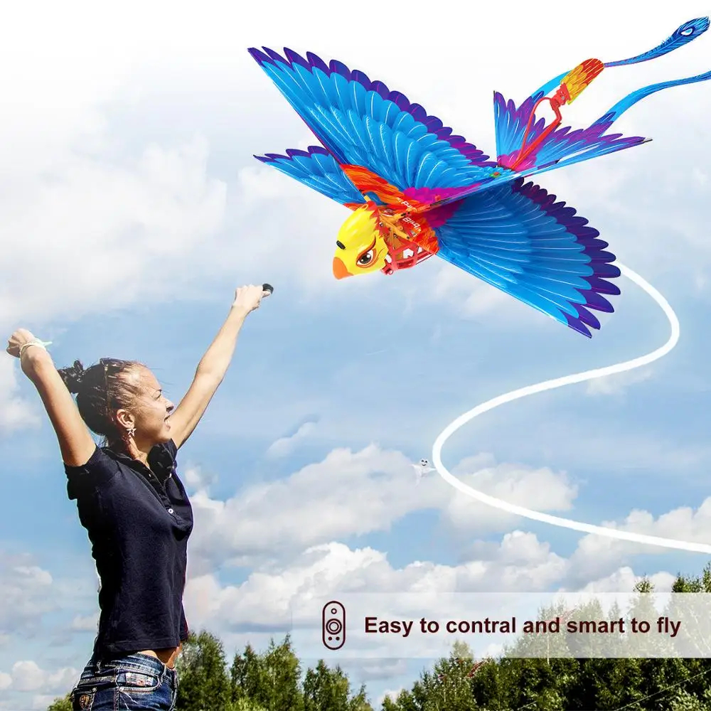 NM60513 Go Bird Remote Control Flying Toy Mini RC Helicopter Drone-Tech Toys Smart Bionic Flapping Wings Flying Birds for Kids Adults