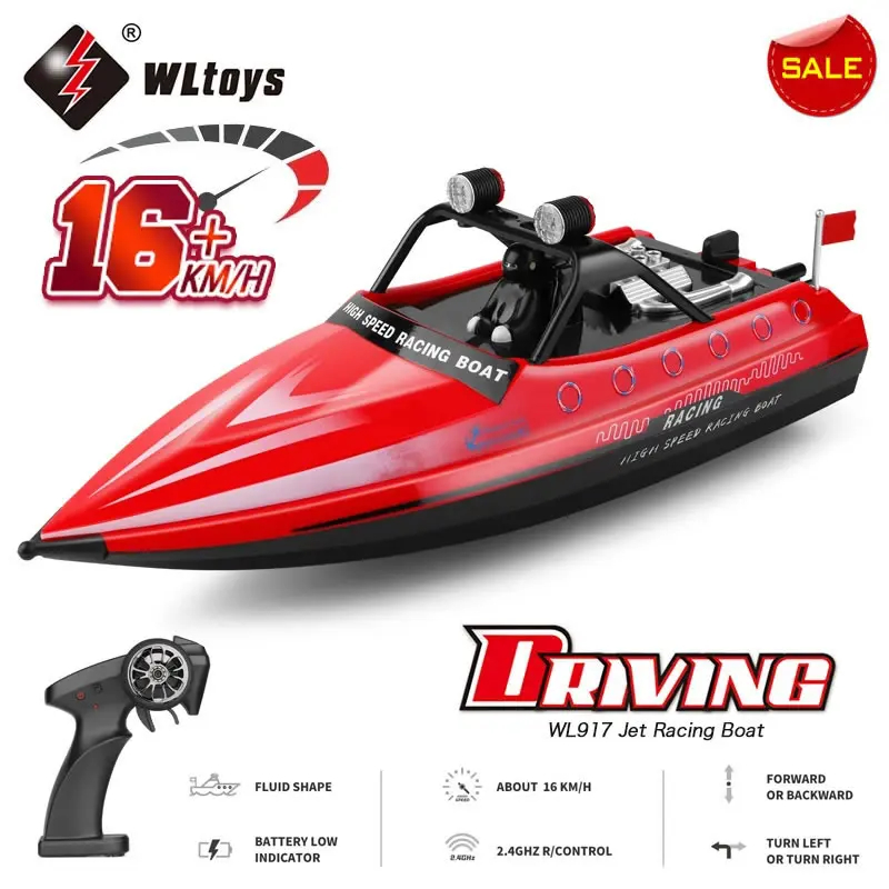 NM60523 WL917 917 RC Racing Boat 2.4GHz Remote Control Toys High Speed Ship Jet Speedboat Boats Toy Adults Boys Kids Gift