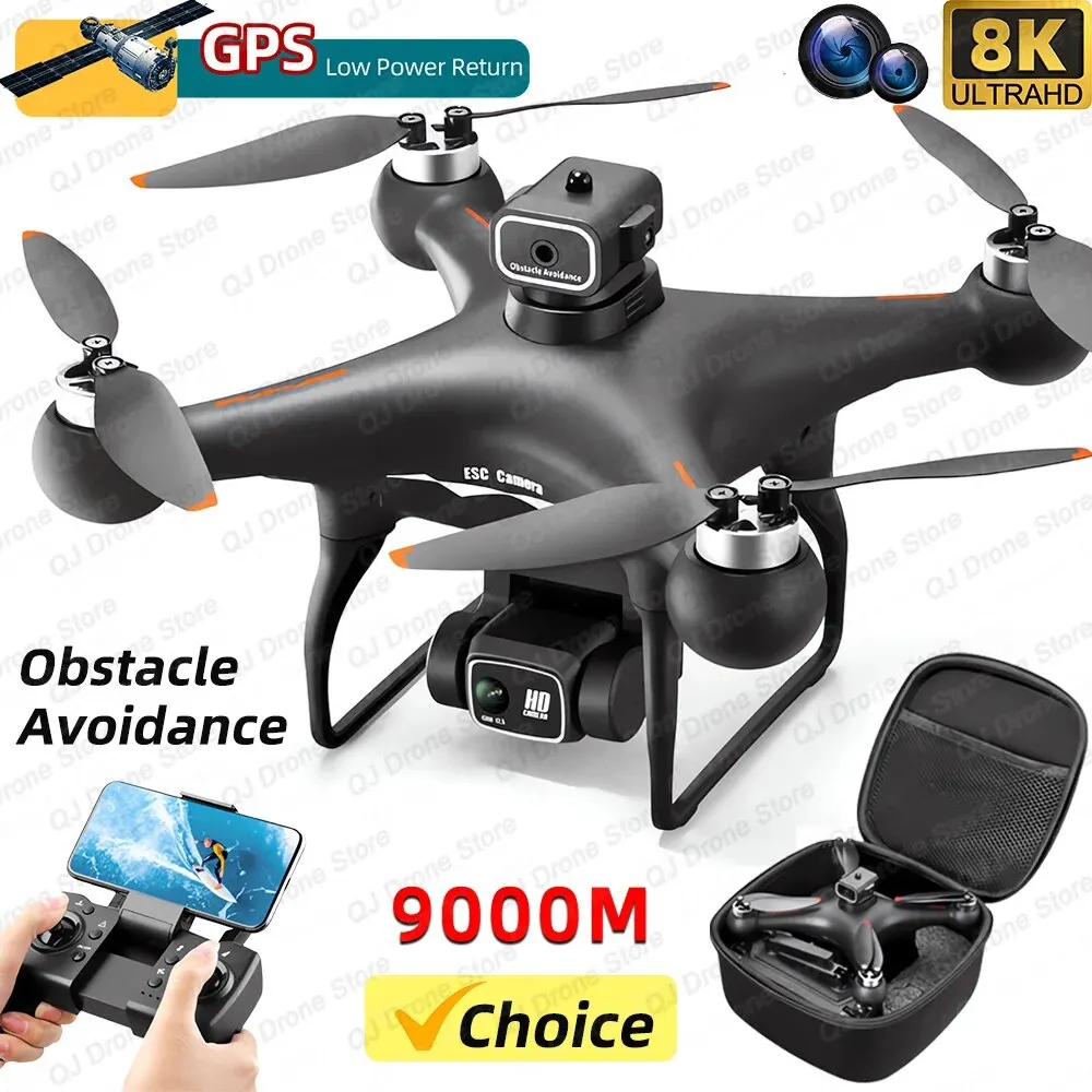 NM60660 Max ELF Drone Professional 5G 8K Dual ESC Camera Optical Flow Brushless 360 Deg Obstacle Avoidance Wi-Fi FPV RC Drone Toys - Black & White