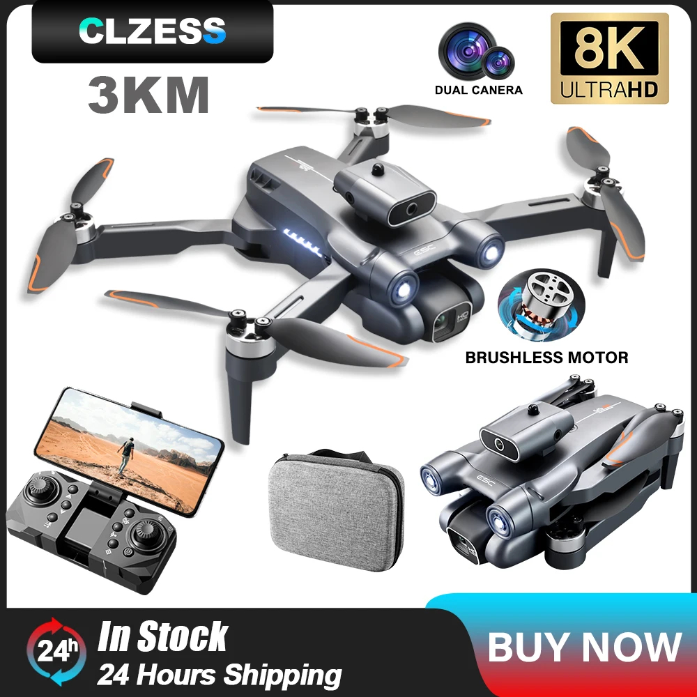 NM60748 S1S Mini Drone 6K Dual HD Camera Professional with Wide Angle Wi-Fi Brushless Obstacle Avoidance Foldable RC Helicopter