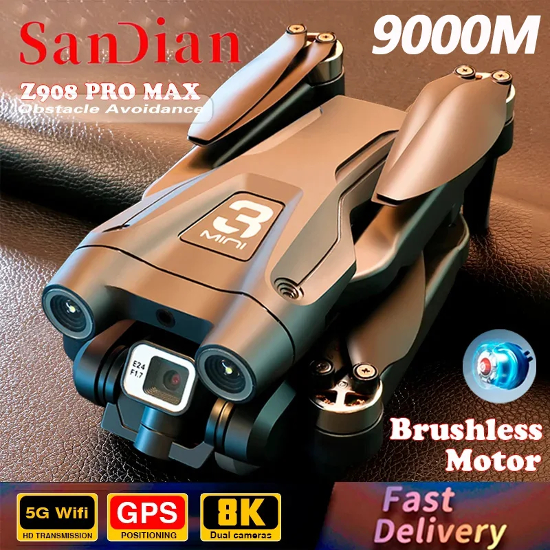 NM60810 Z908 Pro Max Drone Brushless Motor 8K GPS Professional Dual HD Aerial Photography FPV Obstacle Avoidance Quadrotor