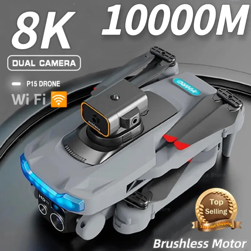 NM60845 10000 m P15 Drone Professional 8K GPS Dual Camera Obstacle Avoidance 5G Optical Flow Positioning Brushless RC Drone Quadcopter -  UNO1RC