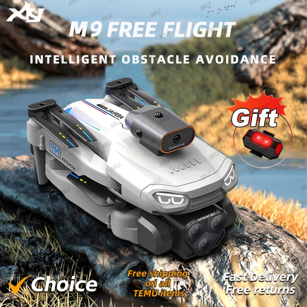 NM60496 M9 Mini Drone 4K Professional 8K HD Dual Camera 5G Obstacle Avoidance Optical Flow Positioning RC Quadcopter