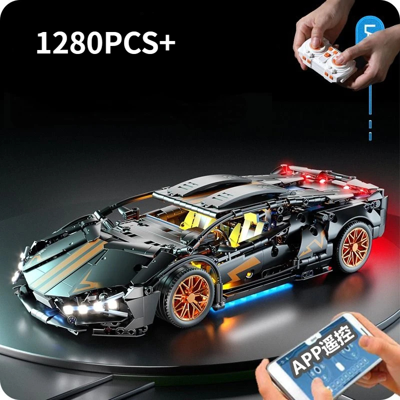 NM60521 Building Blocks Roadster RC Tech Racing 1-14 DIY Roadster Building Blocks Assembled Building Blocks Car Toy Birthday Gift