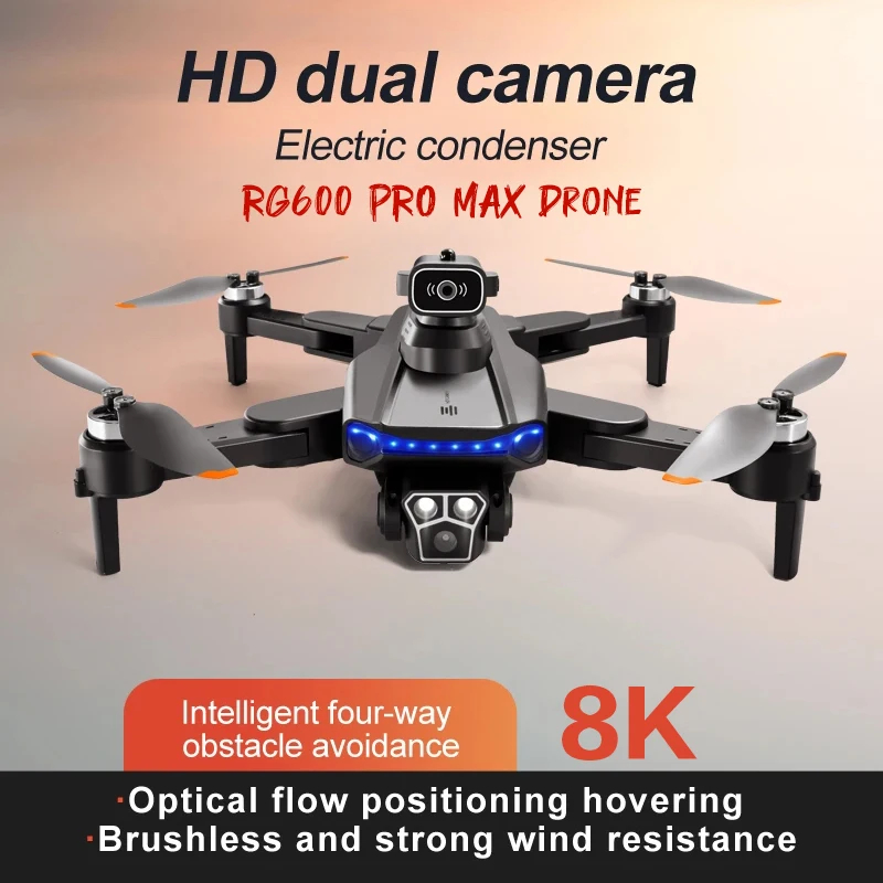 NM60546 RG600 PRO MAX Drone GPS Professional Obstacle Avoidance 8K Dual HD Camera Quadcopter Brushless Foldable RC Helicopter Toys