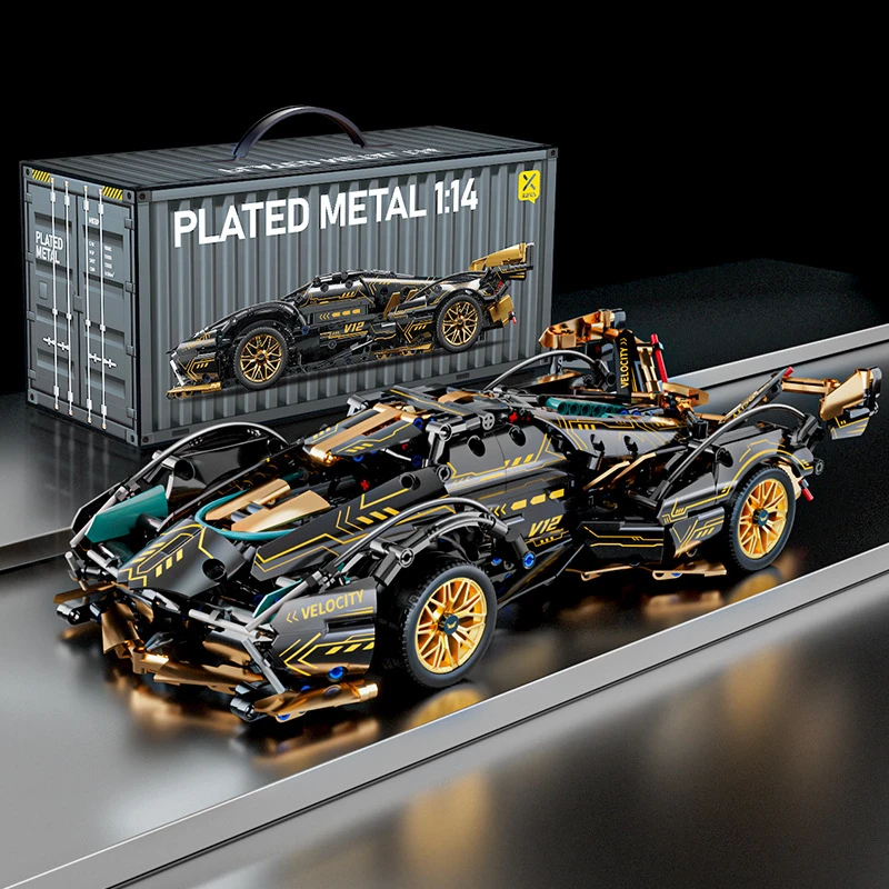 NM60644 V12 Block Roadster RC Tech Racer 1-14DIY Roadster Building Block Assembly Block Car Toy Birthday Gift