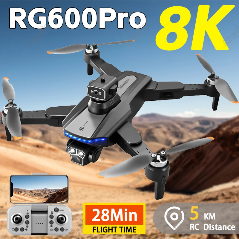 NM60654   RG600 PRO MAX Drone GPS Professional Obstacle Avoidance 8K Dual HD Camera Quadcopter Brushless Foldable RC Helicopter