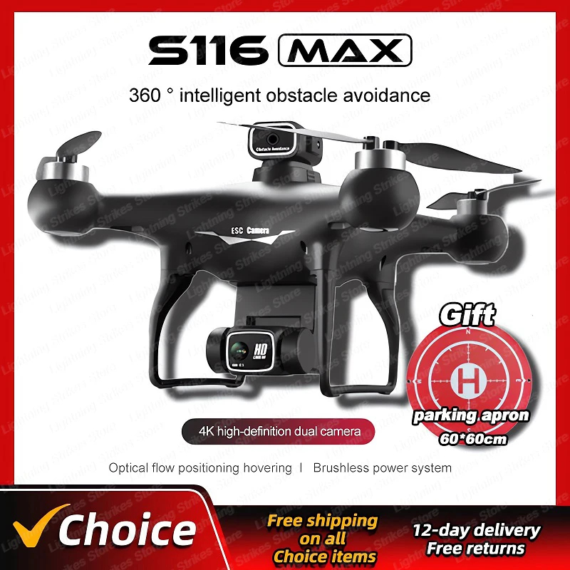 NM60721 S116 Mini Drone 4K Professional Brushless Obstacle Avoidance Optical Flow Position Aerial Photography RC Drone Kids Toys