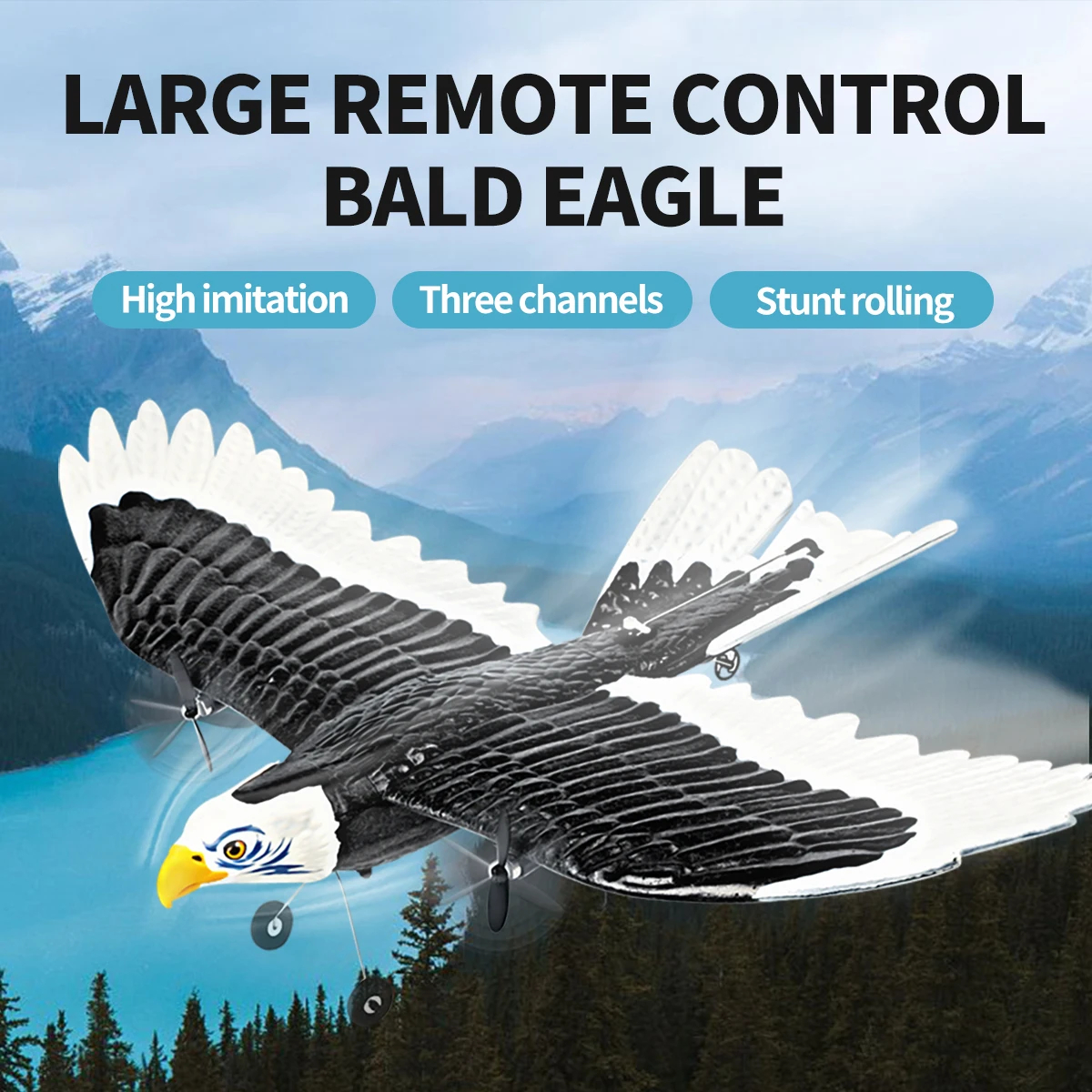 NM60725 RC Airplane 3CH Eagle Remote Control Plane 578 mm Wingspan 360 Deg Rotate EPP Foam Aircraft Toys for Children Boys Gifts