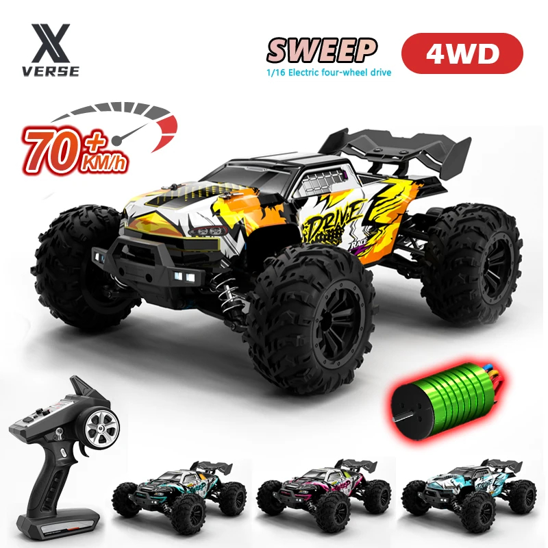 NM61168 Brushless RC Car Off Road 4 x 4 in. High Speed 70KmH 2.4G Remote Control Car with LED Drift Monster Truck Toys for Adults & Kids