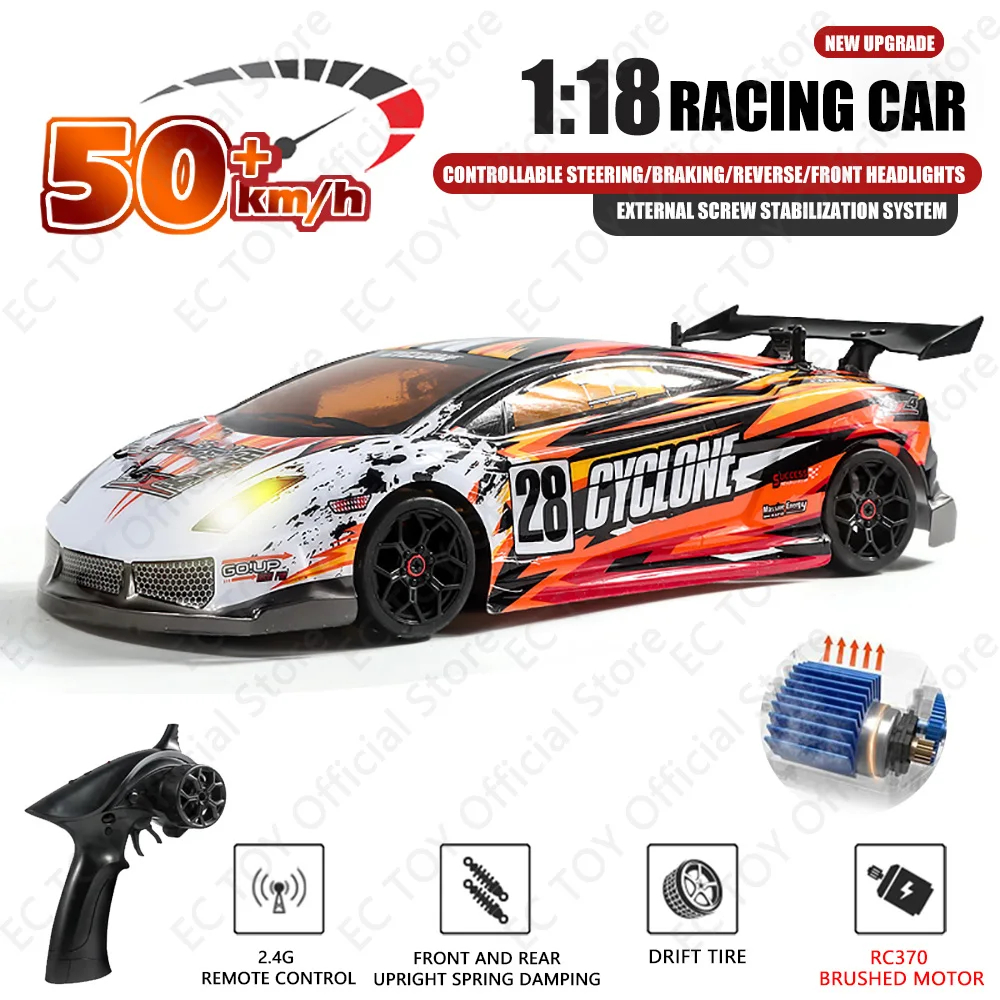 NM61173 2193 1- 18 Racing Drift RC Car 2.4G 4WD 50KM-H Remote Control High-Speed Race Electric Sports Vehicle Toys for Kids