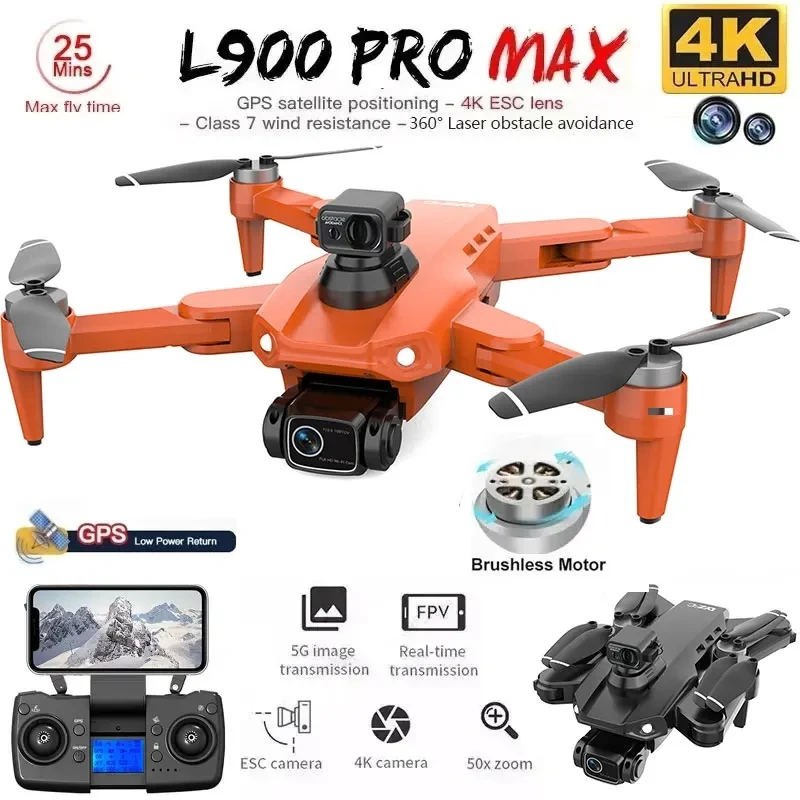 NM61176 Pro MAX GPS Drone 4K Professional HD Dual Camera 5G Wi-Fi 360 deg Obstacle Avoidance Brushless Foldable Quadcopter RC Drone Toy
