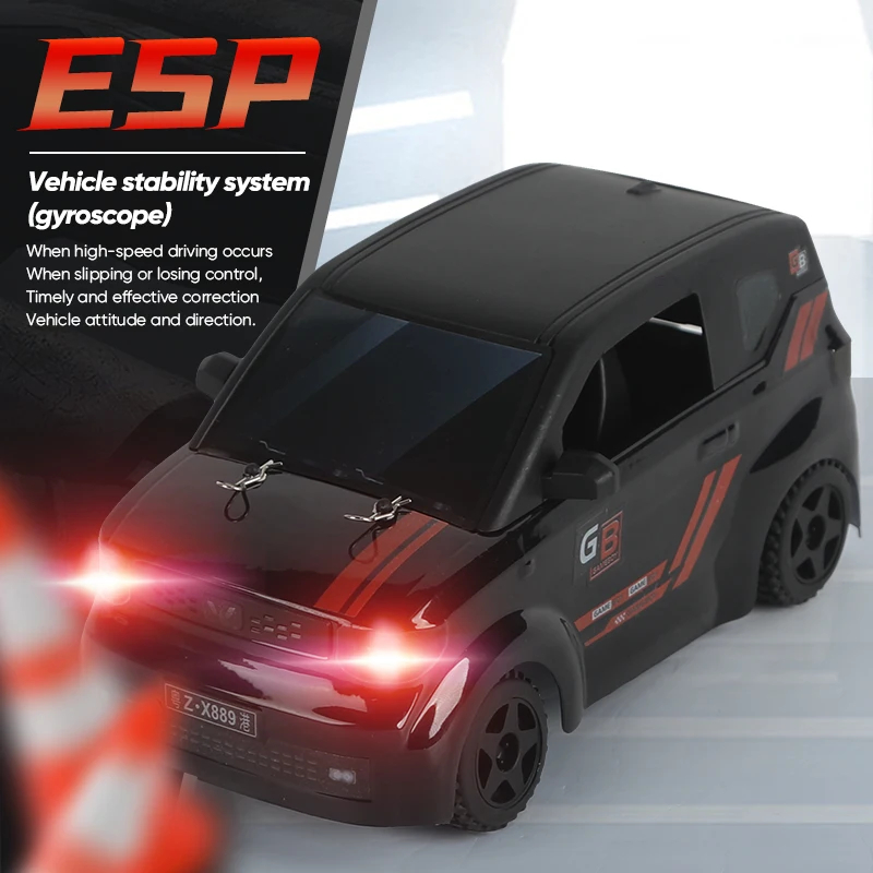 NM61144 F19 Mini RC Car 1-16 2WD Full-Scale Gyroscope Wi-Fi FPV HD Cam Remote Control Car Simulation Drift Car LED Headlights Toys