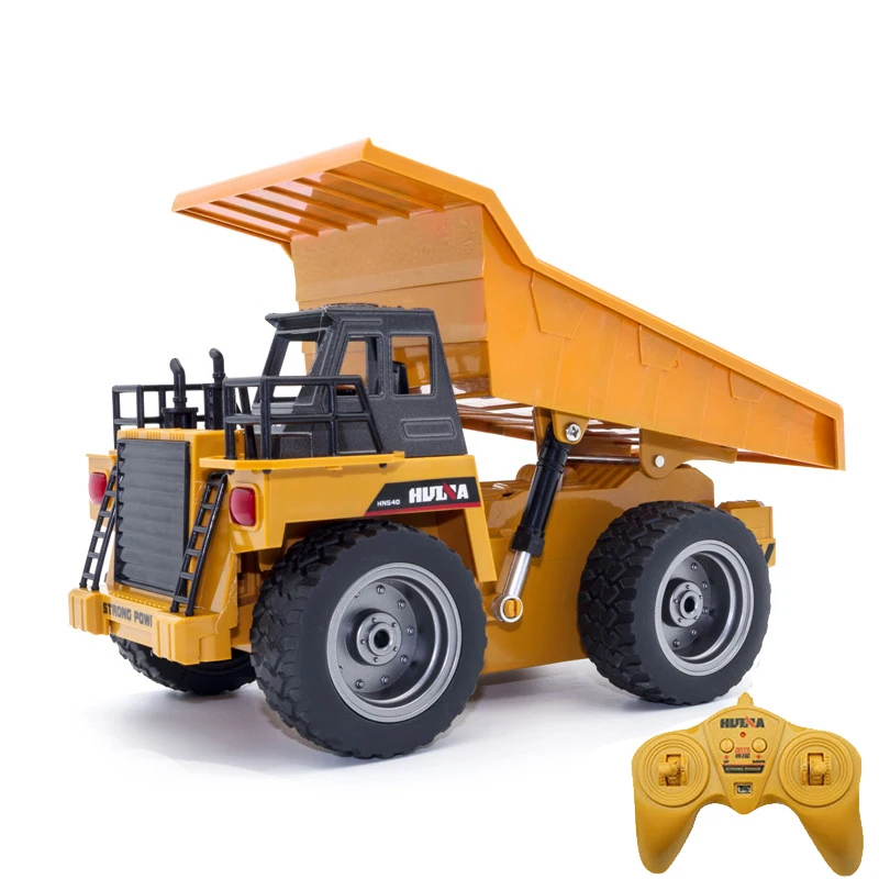 NM61147 Power Huina RC Car Tipper Dump Truck Model Remote Control Alloy Engineering Vehicle Beach Toys Boys Birthday Xmas Gifts