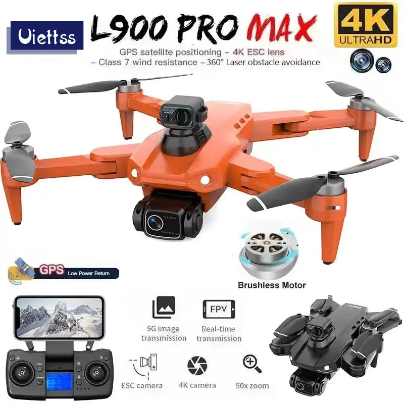 NM61505 L900 Pro MAX GPS Drone 4K Professional Dual Camera 5G Wi-Fi 360 deg Obstacle Avoidance Brushless Foldable Quadcopter RC Drones