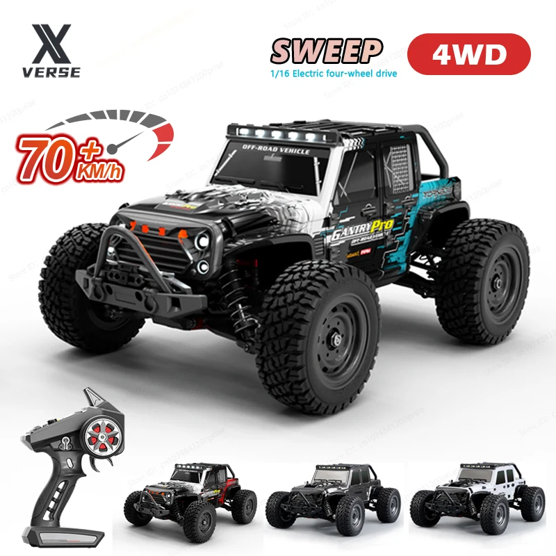 NM61662 RC Car Off Road 4x4 Brushless Professional 2.4G High Speed 70km-H Remote Control Car with LED Jeep Truck Toys for Kids