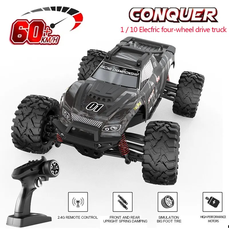 NM61804 1-10 60 KMPH 4WD RC Car Off Road Professional 2.4G High Speed Racing with LED Light Remote Control Cars Drift Monster Truck