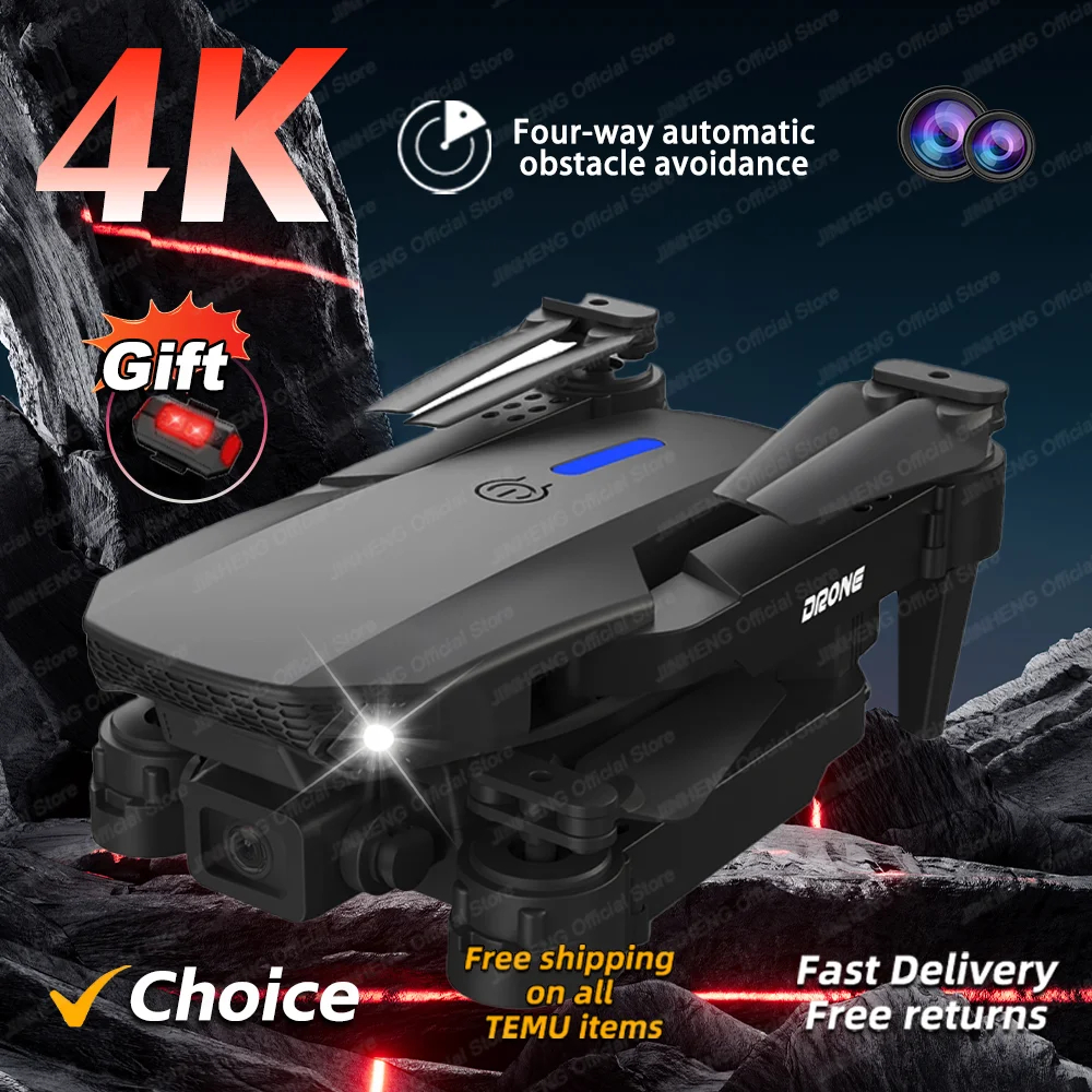 NM58875 New 2024 E88Pro RC Drone 4K Professional Wide Angle Dual HD Camera Foldable RC Helicopter