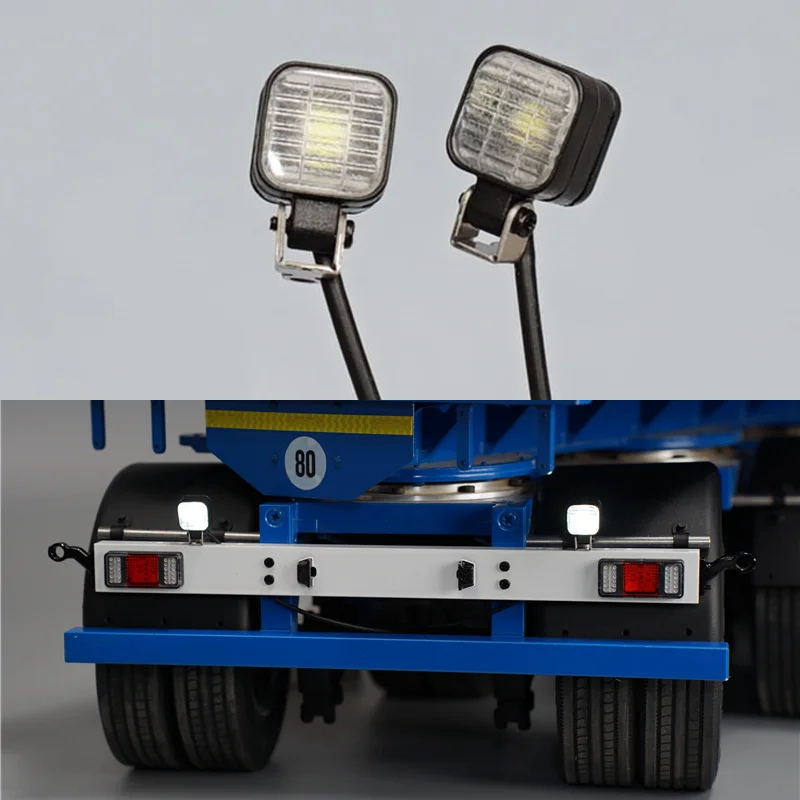 NM58924 LED Square Spotlight Lamp Headlight for 1 by 10 RC Crawler Car Trx4 Defender 1 by 14 Tamiya Truck Scania 770S Volvo Benz Man DIY - Black