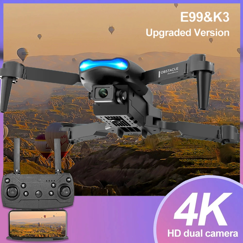 NM58937 E99 RC Drone 4K Professional with Wide Angle Dual HD Camera 5G Wi-Fi FPV Height Foldable RC Helicopter -  UNO1RC