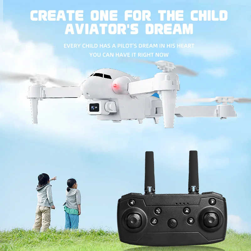 NM58981 Drone with 4K Dual Camera Kids Toys Remote Control Quadcopter FPV Aerial Photography Plane Airbus Folding Children Gift