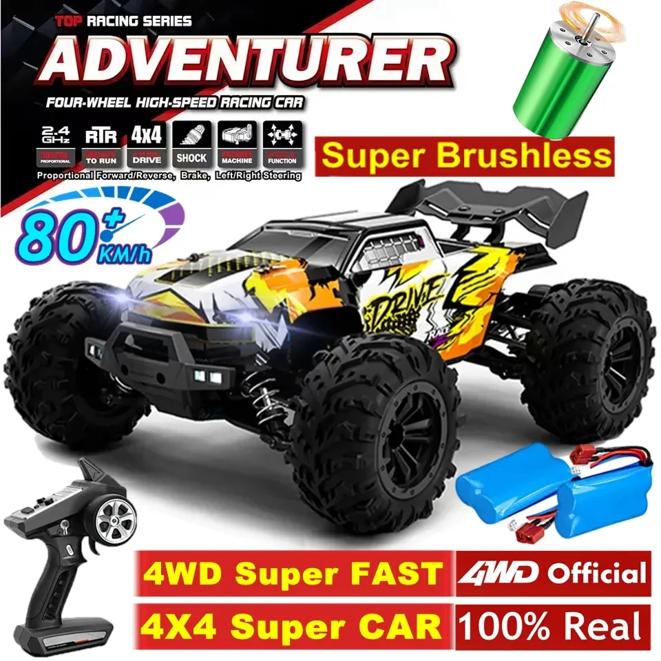 NM61916 RTR Brushless RC Car Off Road 4 x 4 High Speed Super Fast 80 KMPH Remote Control Truck Drift Monster Toys for Adults Kids