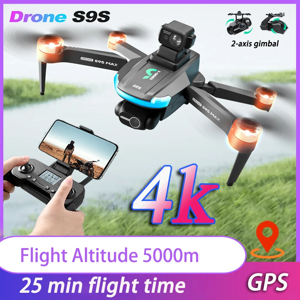 NM61941 2-Axis Gimbal Drone GPS Professional Brushless Motor 4K HD Dual Camera 360 deg Laser Obstacle Avoidance RC Four-Axis Drone Toys