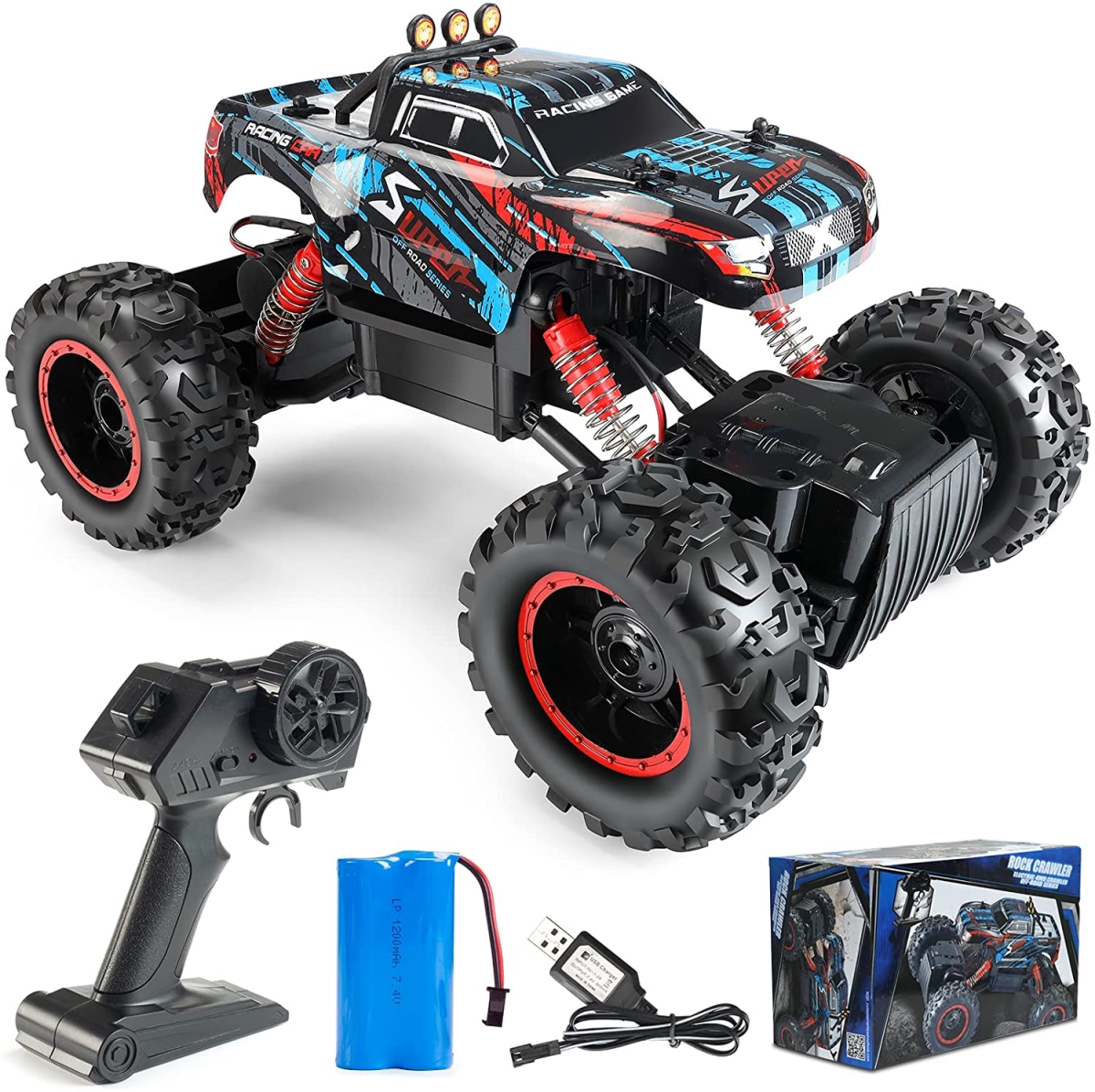 Picture of iBot NC33104-AM 2.4 Ghz Radio 1-12 Scale 4WD Remote Control Truck Car