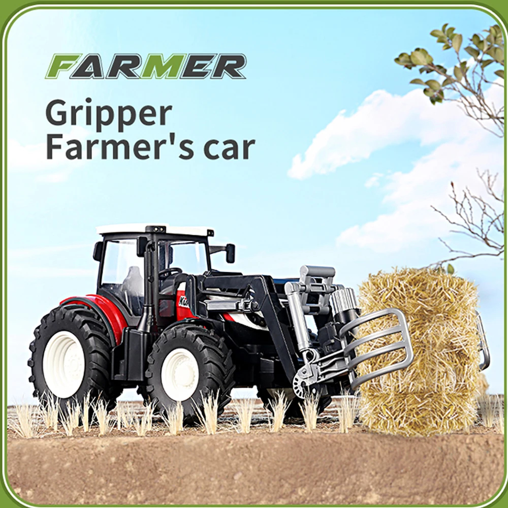 NM58303 RC Farmer Toys Set Tractor Trailer with LED Headlight 2.4G Remote Control Car Truck Farming Simulator for Children Kid Gift