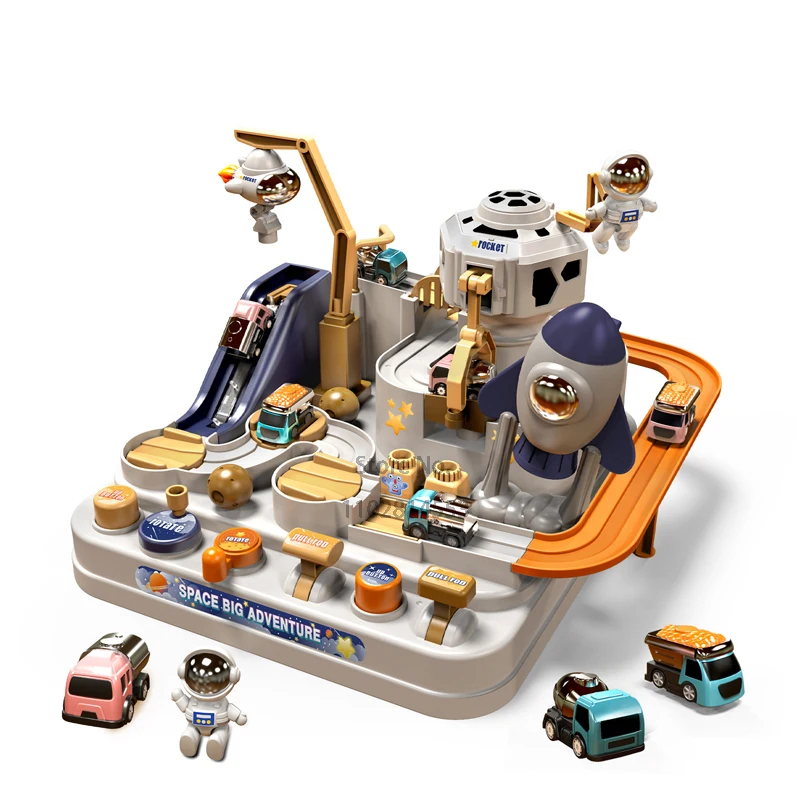 NM58333 Rail Car Model Space Aerospace Animals Educational Toys Children Train Track Adventure Brain Mechanical Interactive Game