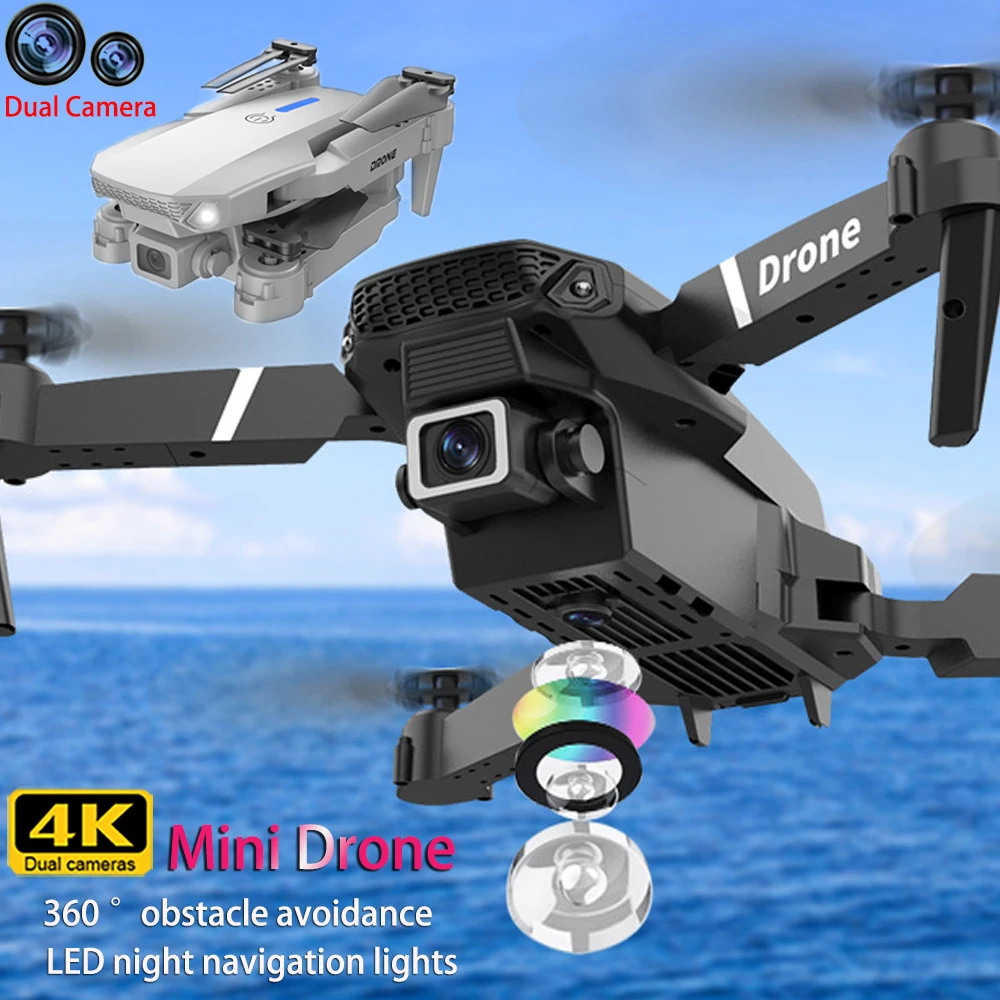 NM58349 Pro Professional Drone Wi-Fi HD 4K Camera Optical Flow Positioning Mini Quadcopter with LED Night Light Airplane Toy Gift