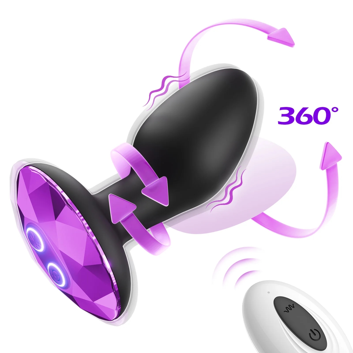 NM58383 Rotation Anal Plug Vibrator Butt Plug with Remote Control Men Prostate Massager Buttplug Adult Sex Toy